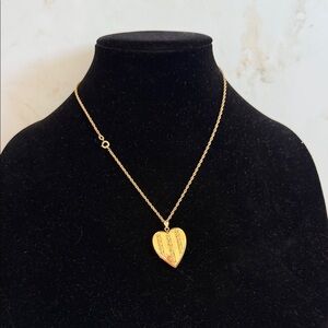 Vintage Gold Heart Pendant Necklace
